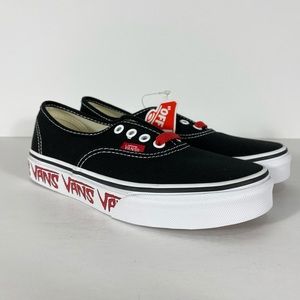 Vans Authentic Sketch Sidewall Black Red Sneakers
